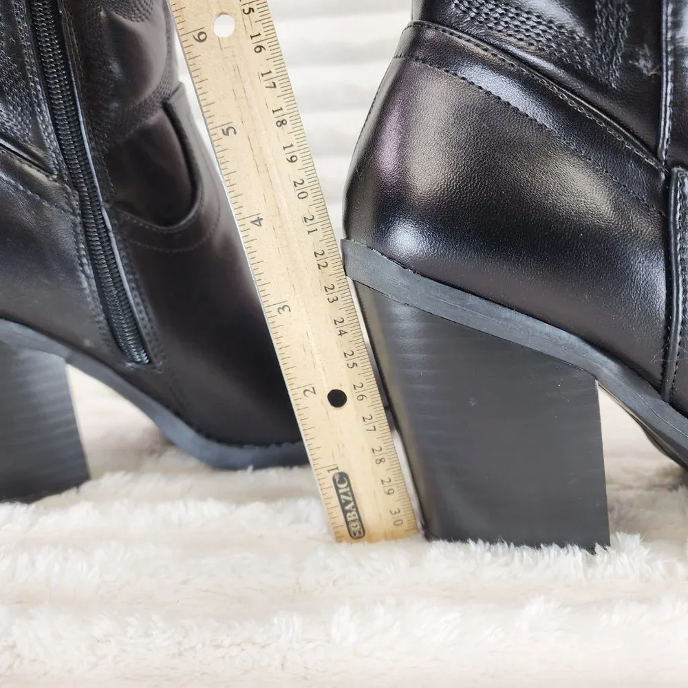 Electric Cowboy Jet Black Matte Western Knee High Cowgirl Boots Jet Black - Picture 14 of 15